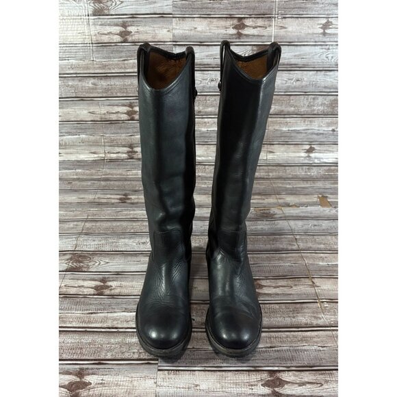 Frye Melissa Leather Riding Boots Shoes size 8.5 B color black mspr $345 - Picture 2 of 9